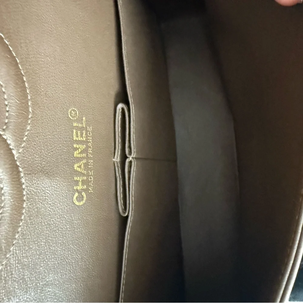 Chanel classic Medium double flap 24K gold hardware in Brown card COA duster
